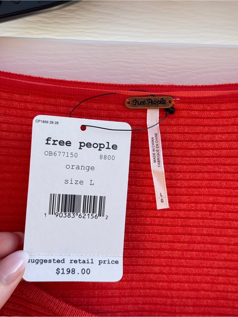NWT Free People L Bouquet Floral Embroidered Dolman Batwing Sweater Orange $198 - Picture 2 of 12